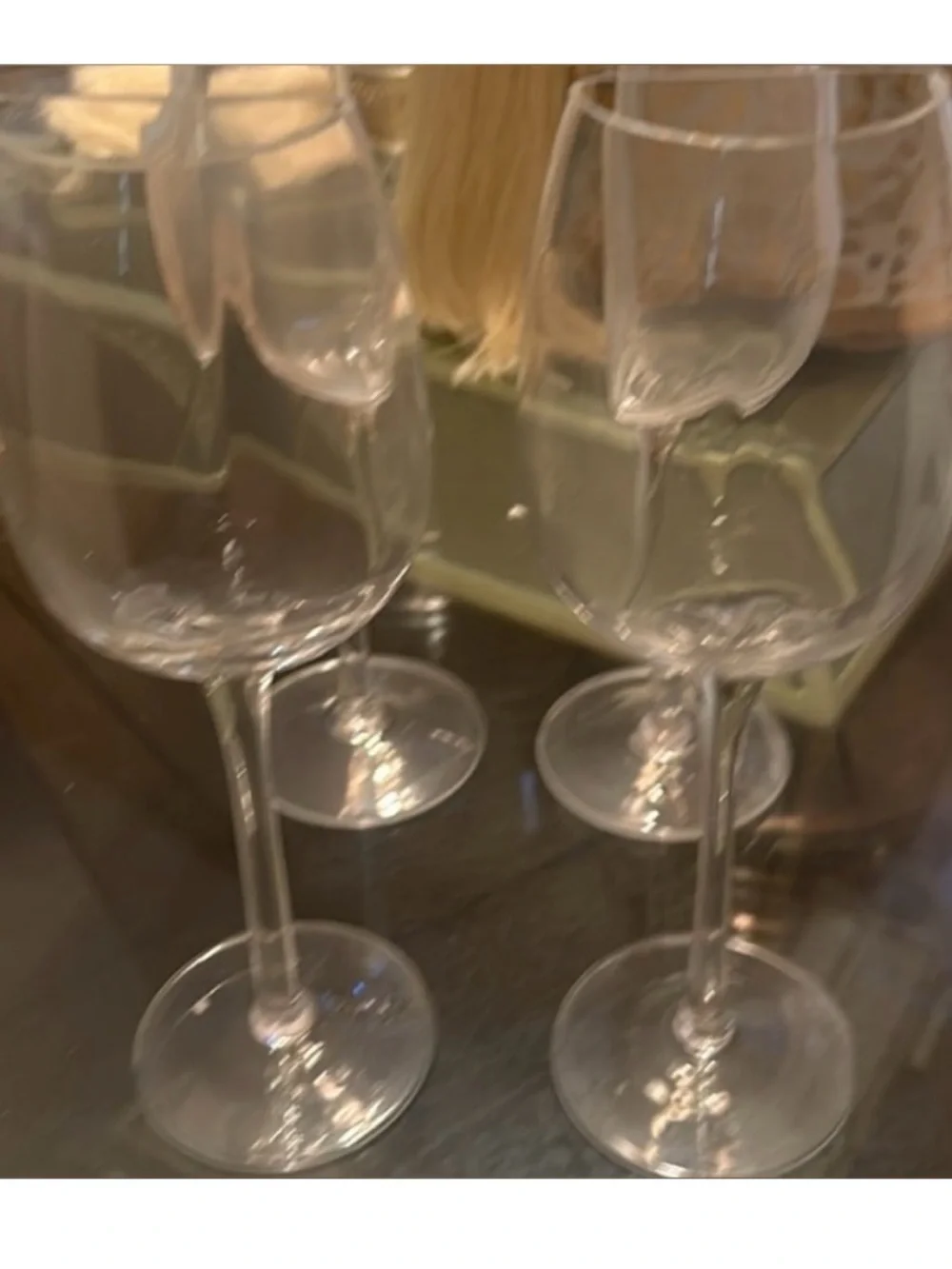 Set of 2 Clear Half Wine Glasses - Elegant Stemware